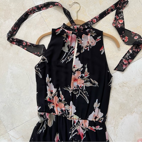 White House Black Market Black Print Neck Tie Day 2 Night Summer Evening - Picture 8 of 9